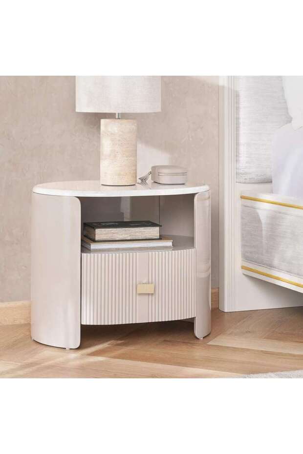 Romeo Nightstand - Gloss Apricot