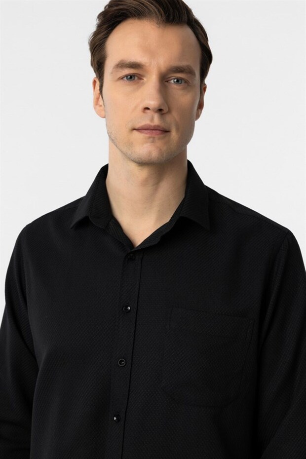 Square Cuff Regular Dobby Shirt - 3