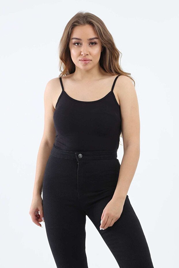 Solid Fitted Top with Strappy Details