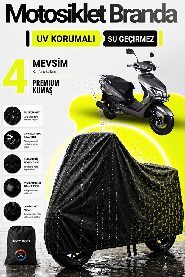Motorcycle Cover RKS Blazer Black Waterproof Durable (THICKEST) Fabric Lifetime Use