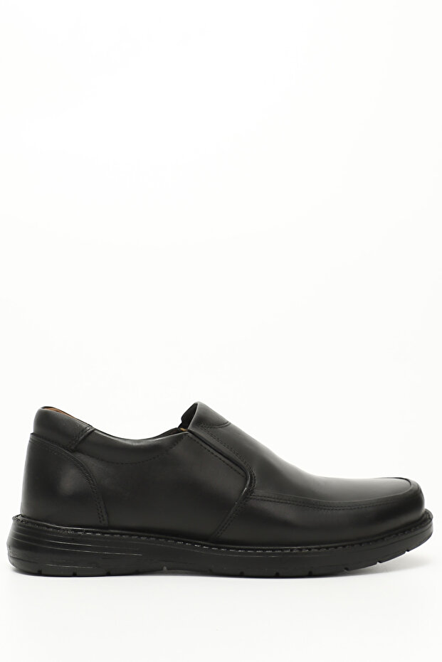 Black Heel Genuine Leather Round Toe Rubber Sole Casual Men's Shoes 10112