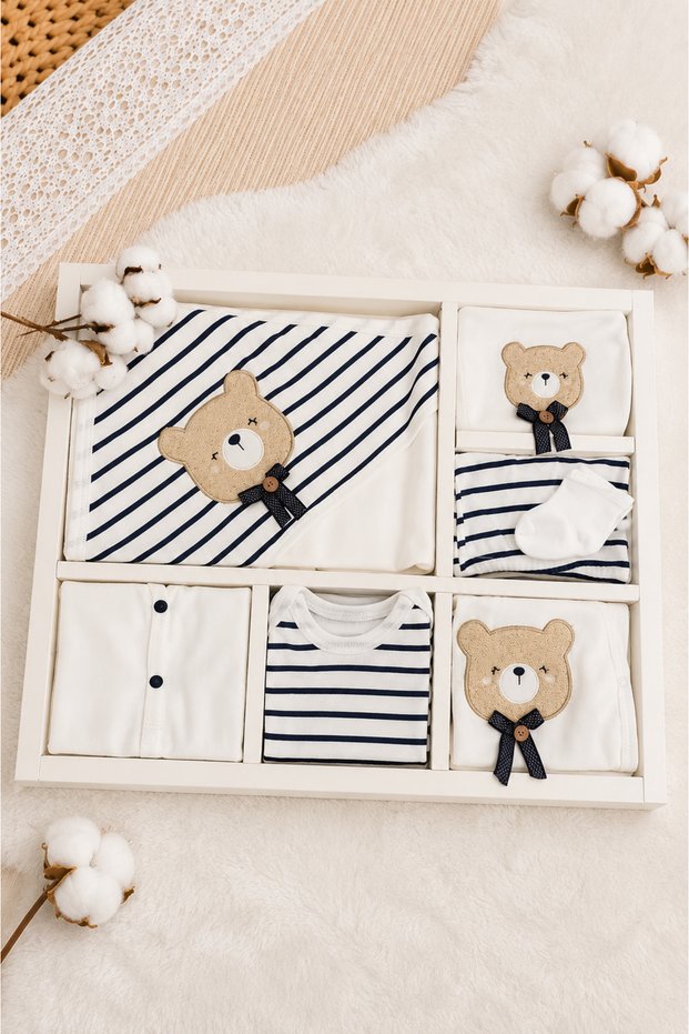 11 Pieces Organic Luxury Anti Allergic Hospital Discharge Set Bodysuit Set Newborn Outfit 11 Pieces 10 Pieces