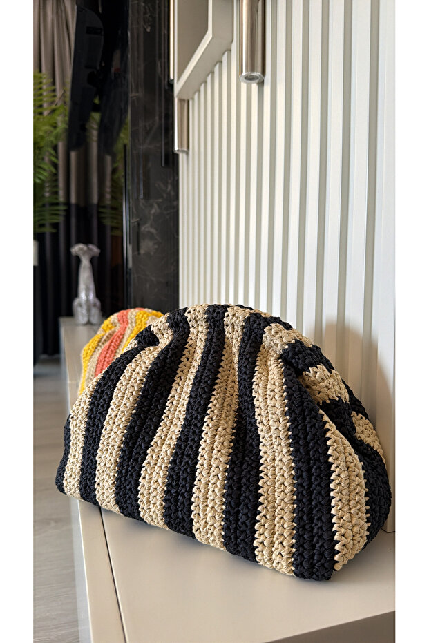 Handmade Burslu Straw Clutch Bag (33X20Cm)