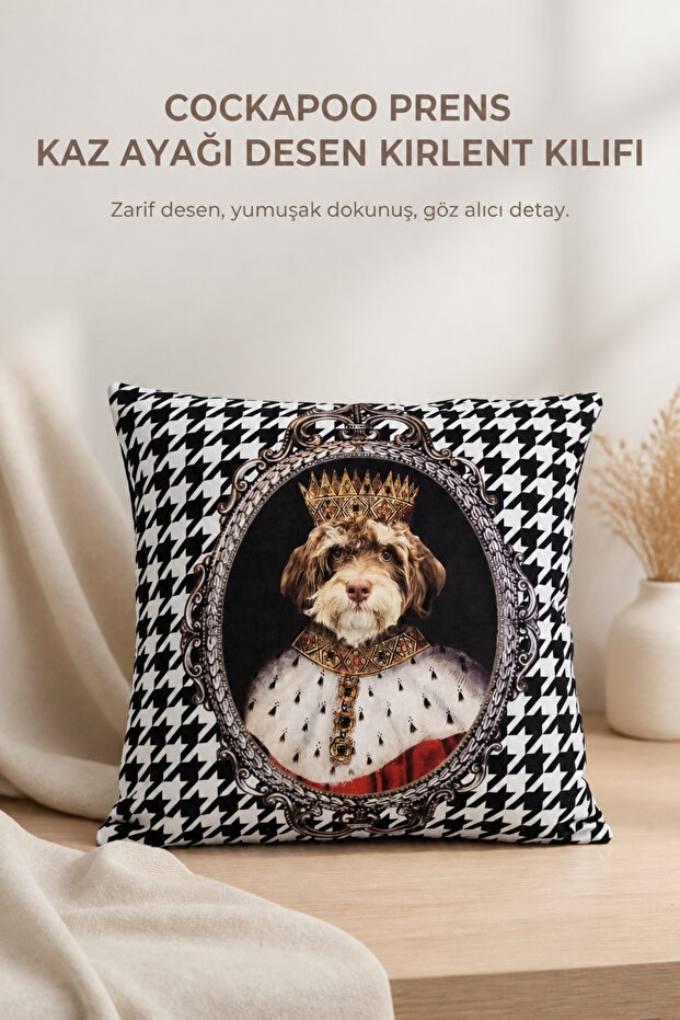 غطاء وسادة بتصميم Cockapoo Prince Goose Feet