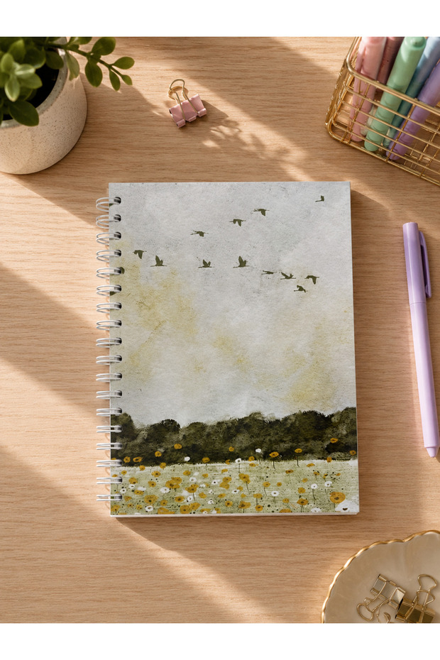 دفتر ملاحظات بغلاف صلب حلزوني - 17x24 سم - 120 ورقة