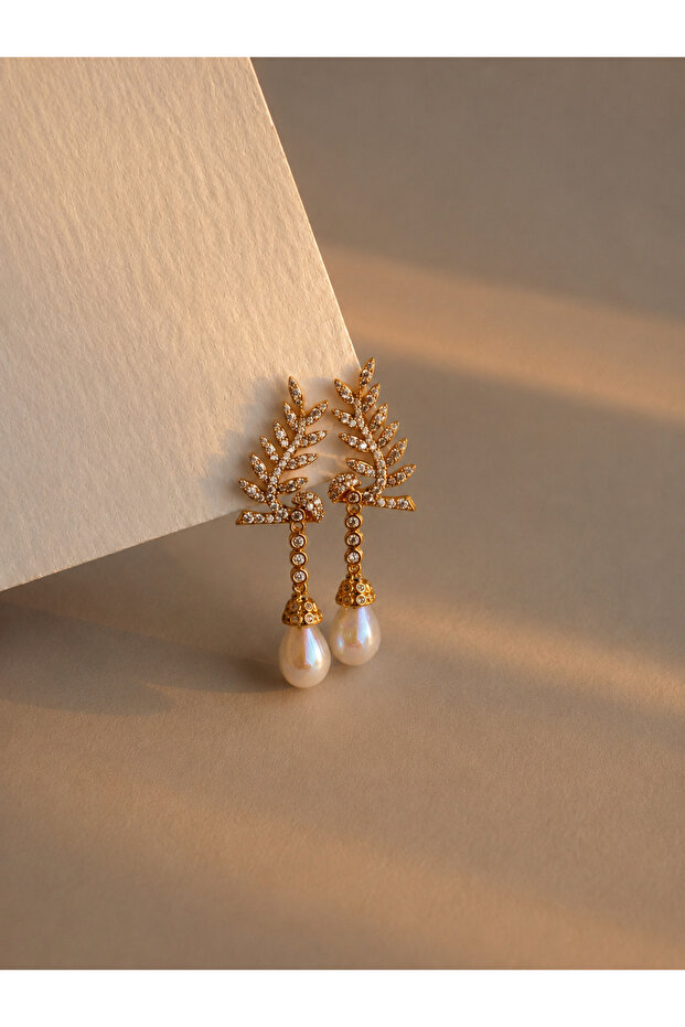 Steel Rose Gold Sparkling Pearl Rhapsody Earrings - Does Not Tarnish -