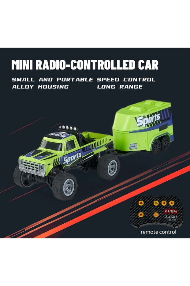 HB09 -C Green New RC Car MINI Alloy 1/64 Remote Control Car Convenient to Carry 60 Minutes of Work T