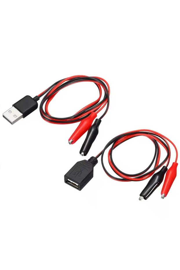 male and female 2pcs USB to Alligator Clip Adapter Cable Male Female USB to Alligator Clip Probe USB