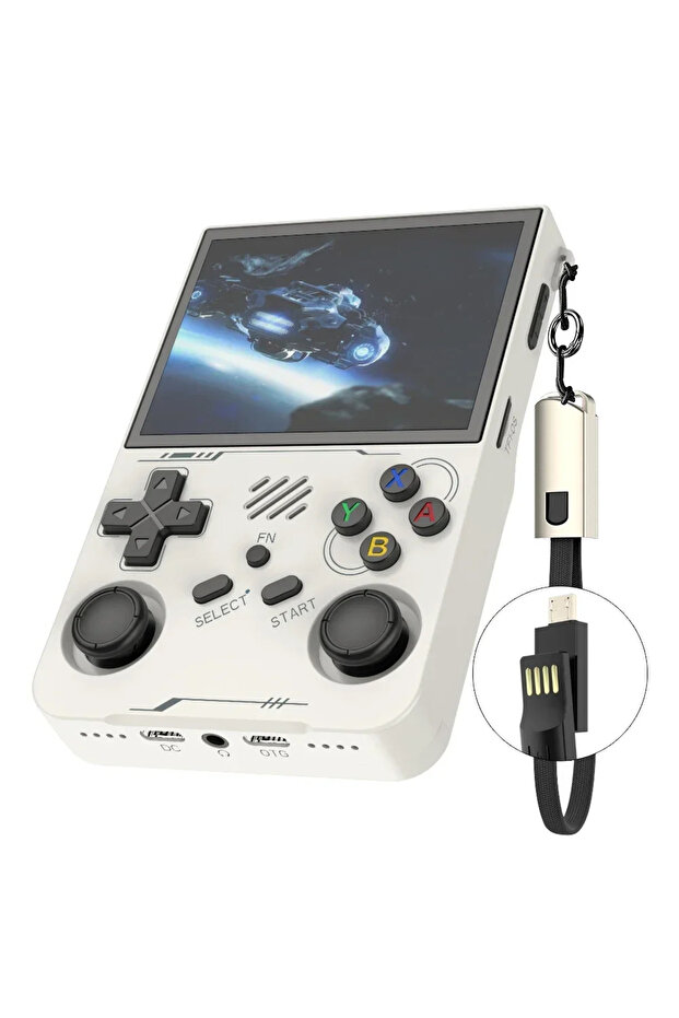 128G White BOYHOM Hand-held Consoles Video Games 3.5-inch IPS 640*480 Screen Retro Game Player bult-