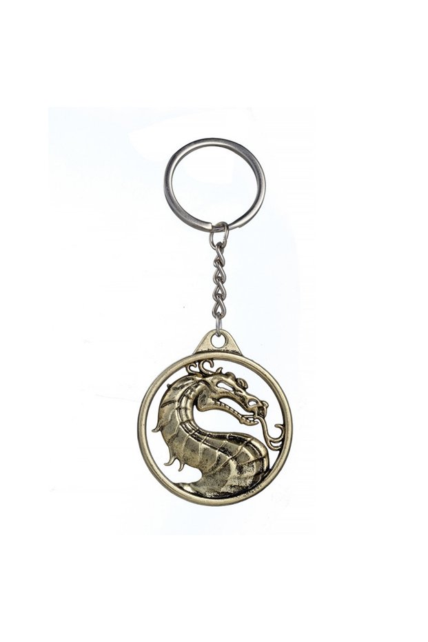 Bronze Keychain Fashion Vintage Charm Game Mortal Kombat Keychain Dragon Totem Alloy Keyring Holder