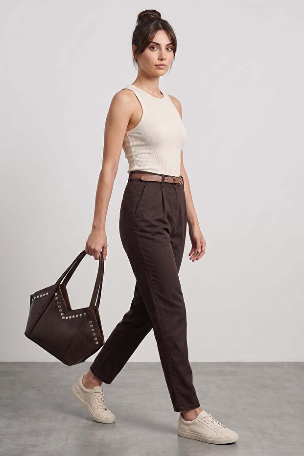 Belt Li Pocketed Gabardine Pants