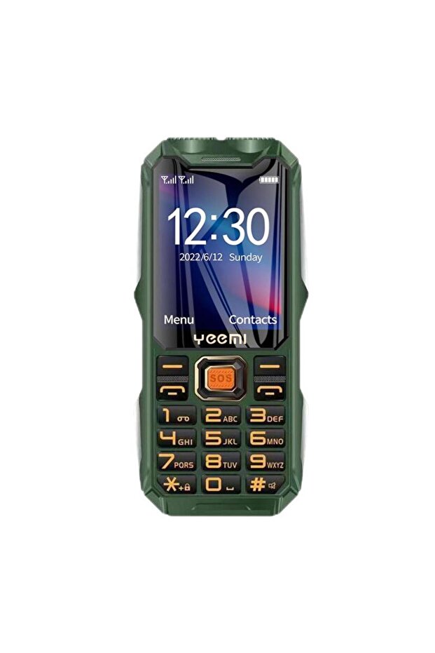 Standard Green Q8 GSM 2G Rugged Mobile Phone Big Battery Double Flashlight 2.4inch HD Screen Dual Si