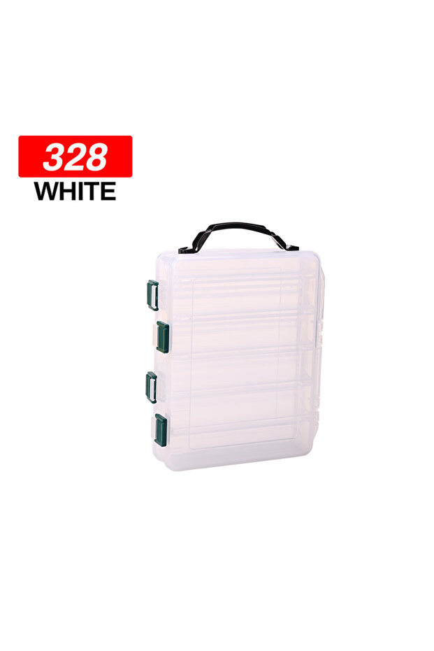 328 White WEIHE 1PC 328#319# Double-sides Lure Plastic Hooks Set Tackle Box for Fishing