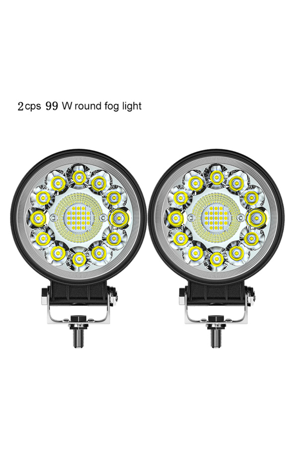 2pcs round 99W YIGEDENG-4inch 123W LED Bar Offroad 4X4 Spotlight 12V 24V Work Light Bar For Jeep Tru