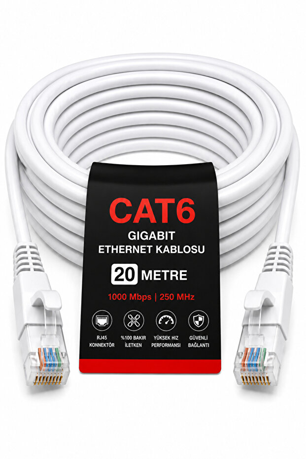 Cat6 Ethernet Cable 20 Meters Rj45 Lan Internet Modem Router Computer Cable