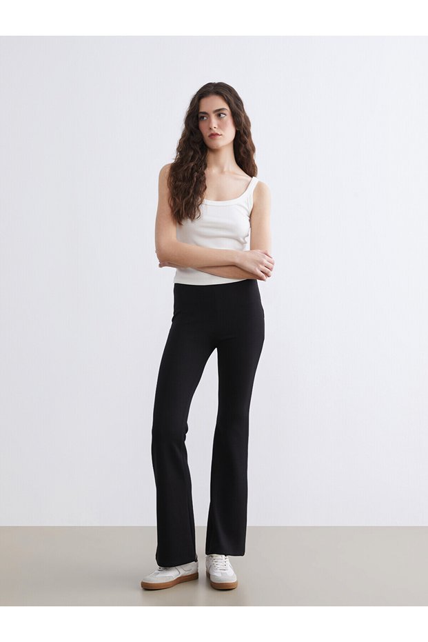 Trendlucky Women's Spanish Leg Pants with Elastic Waist and Difference in Color