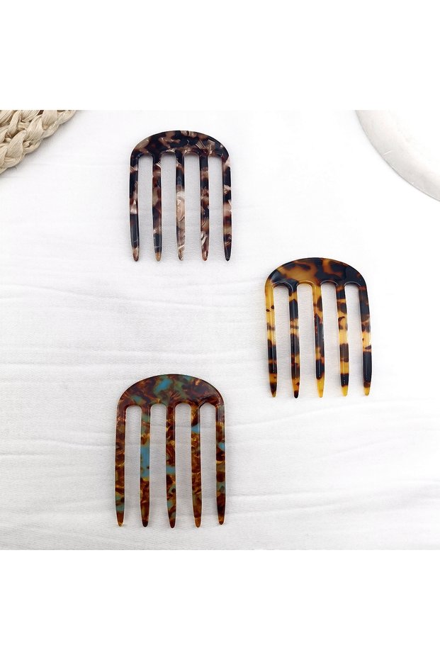 3 PCS 1/2/3 PCS Acetic Acid Hair Forks Five Teeth Hair Sticks U-Shape Hair Comb Bun Hairpin Women Gi