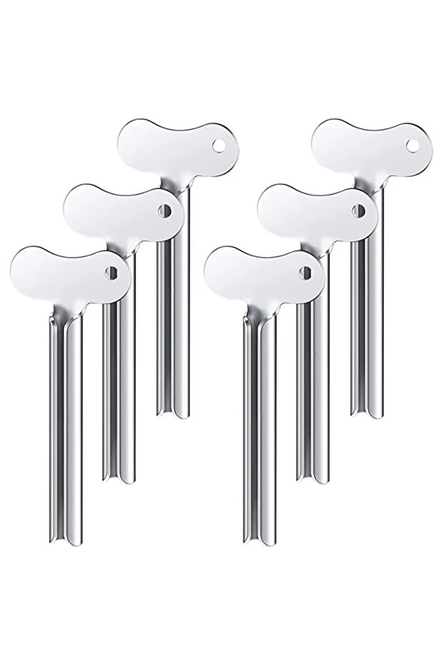 6PCS Stainless Steel Toothpaste Tube Squeezers Metal Key Toothpaste Squeezers for Bathroom Hair Dye