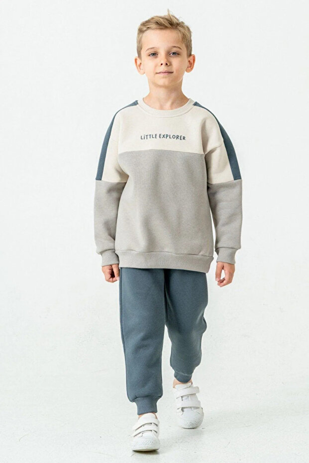 بدلة للأولاد من عمر 1 إلى 6 سنوات من Litte Explorer - رمادي فضائي