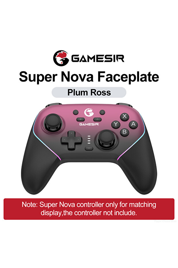 لوحة وجه مغناطيسية مخصصة للوحة ألعاب GameSir Super Nova من Plum Rose غطاء متعدد الألوان لاسلكي