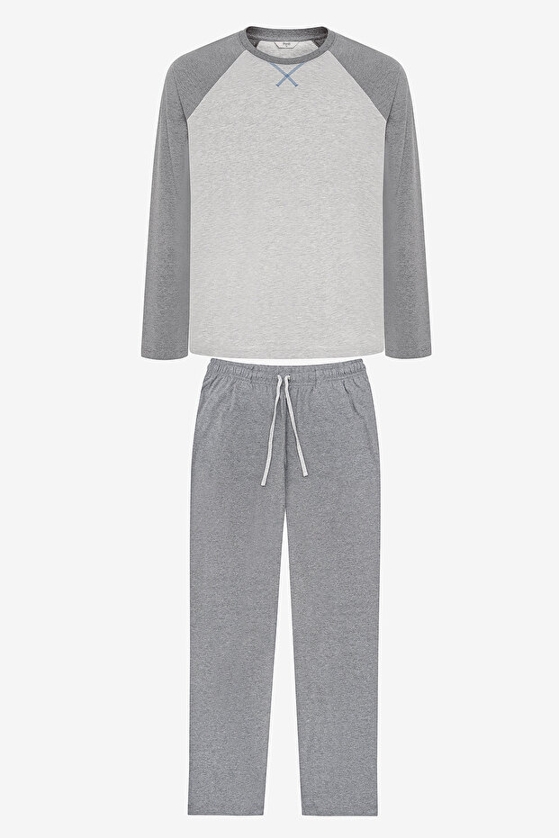 Men's Gray Pants Pajama Set