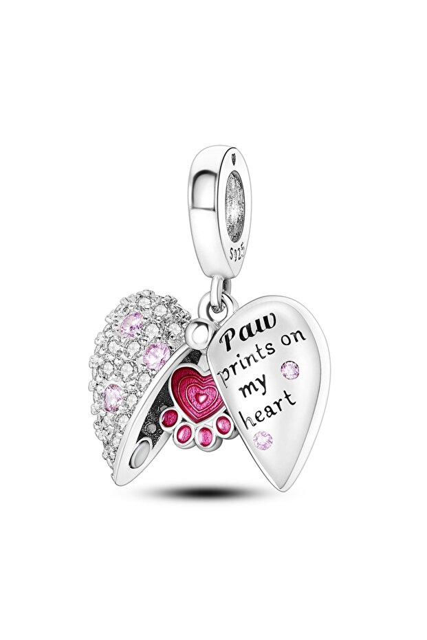 KTC504 Pink Charms Original 925 Sterling Silver Heart Bow Perfume Bottle Charms Beads Pendants Fit B