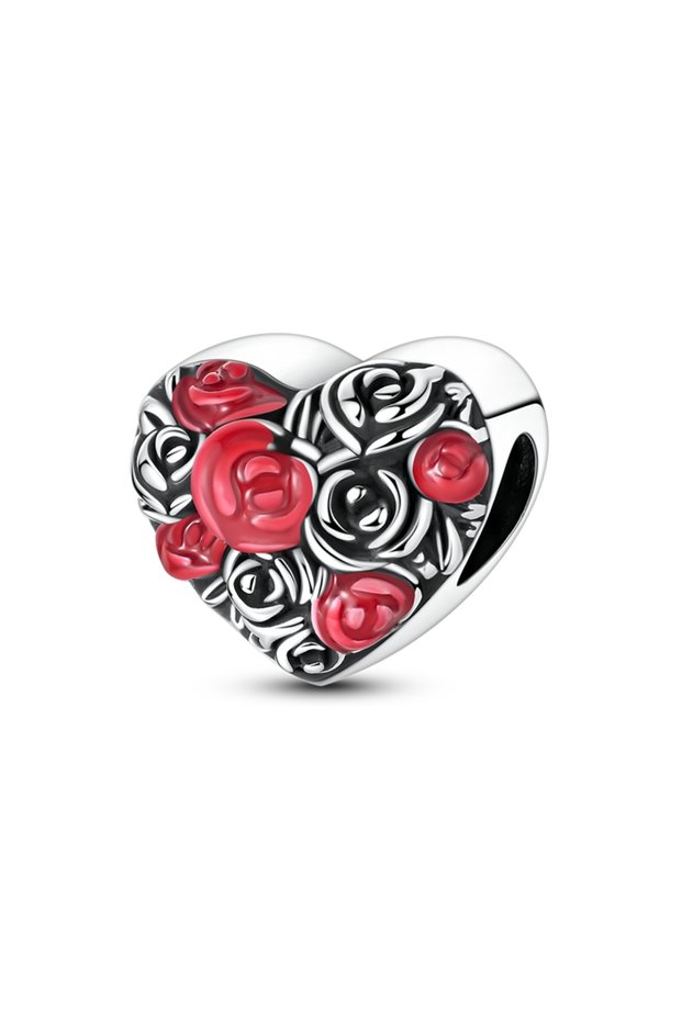 KTC1978 Valentine's Day Original 925 Sterling Silver Charm Beads Love Heart Charms Pendant Fit Brace