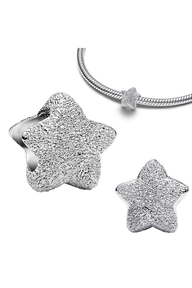 AMC7282 Original 925 Sterling Silver Colorful Charms Sun Moon and Star Beads Earrings Pendants Fit B