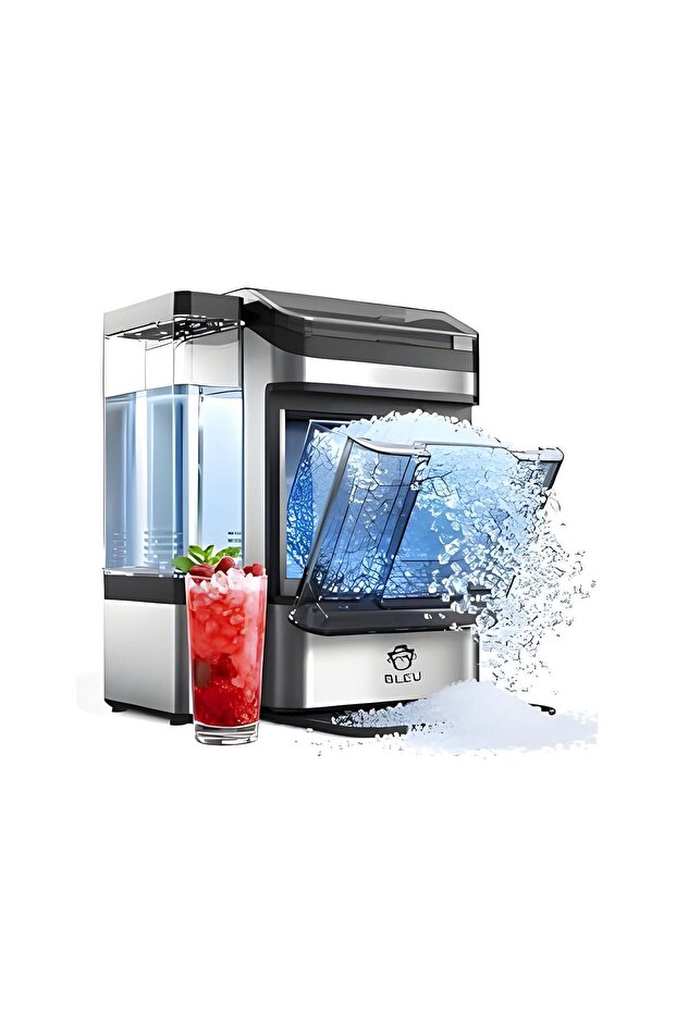 Portable Nugget Ice Maker with Self-Cleaning, Dual Water Tank & 38lbs Daily Ice Production