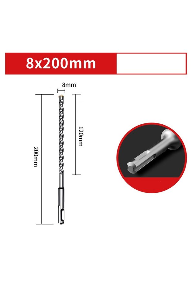 8x200mm 110/150/200mm Electric Hammer Drill Bits Cross Type Tungsten Steel Alloy SDS Plus for Masonr