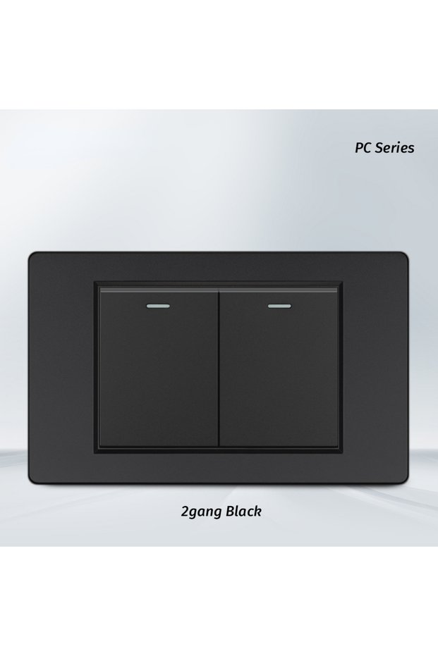 2gang Melery 1/2/3Gang 1way 2way Black PC Panel Brazil USA Italy Mexico 250V 16A Standard Light Wall