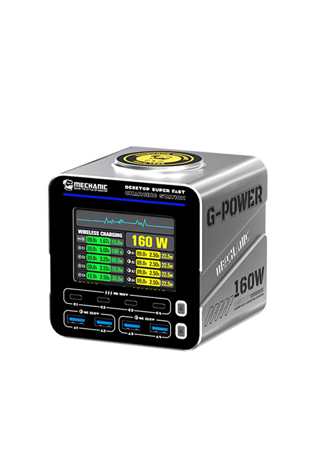 G-POWER 220V EU MECHANIC G-POWER 160W 8-port GaN Fast Charger PD QC 4C4A for IPhone Android Electron