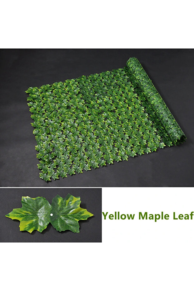 200x50cm Yellow Maple Leaf Artificial Privacy Fence Screen Faux Ivy Leaf Hedges 200/100cm Long Leaf
