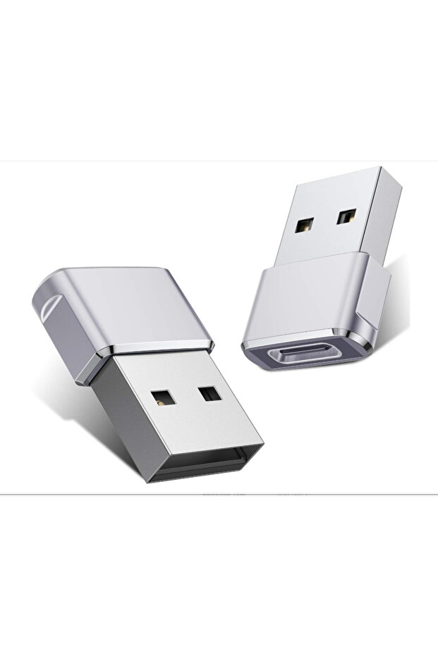 قطعتان من محول USB إلى USB C فضي اللون، محول شحن لآيفون 16 و16e و15 برو ماكس، 3 قطع، محول USB-C أنثى إلى USB-A