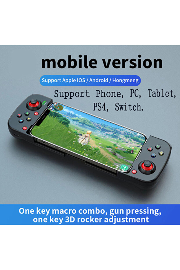 وحدة تحكم ألعاب للهواتف المحمولة متوافقة مع أجهزة iPhone و Android و iOS و PS4 و Switch والكمبيوتر الشخصي، تعمل بتقنية البلوتوث - 1