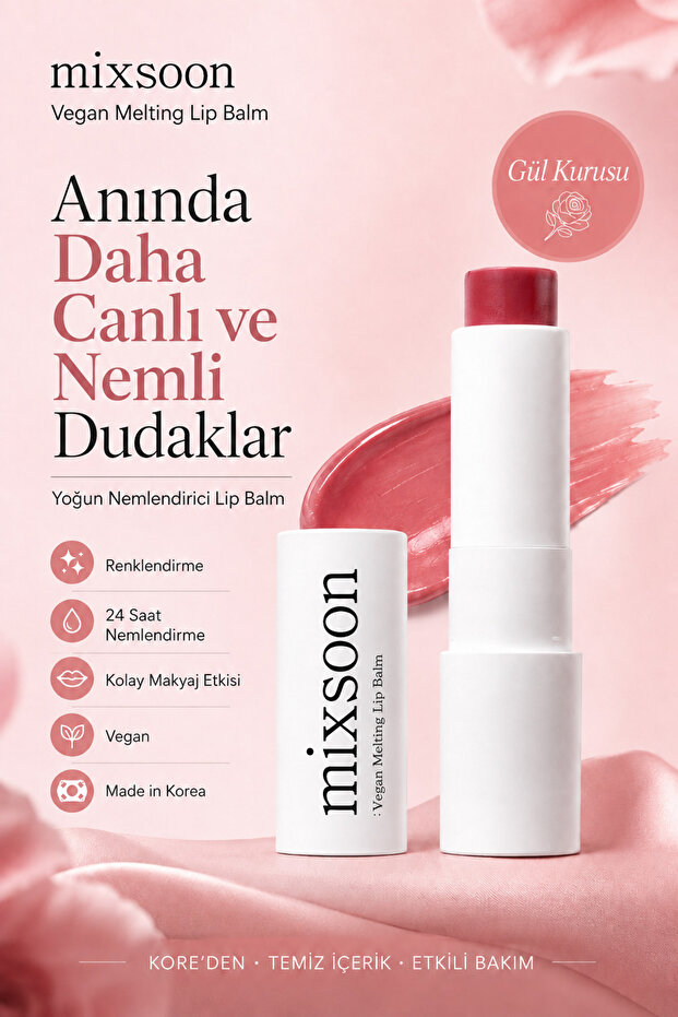 Vegan Melting Lip Balm 02 Dry Rose (Dry Rose Color)