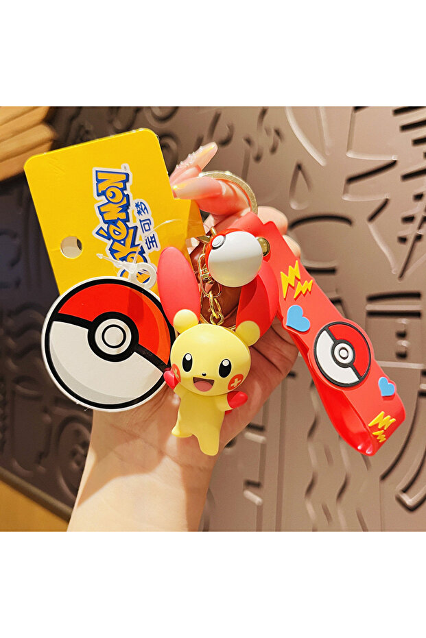 Plusle FUNISM Pokémon سلسلة مفاتيح Anime Doll Gengar Pikachu Plusle Minun سيارة قلادة زوجين حقيبة ظهر Pe