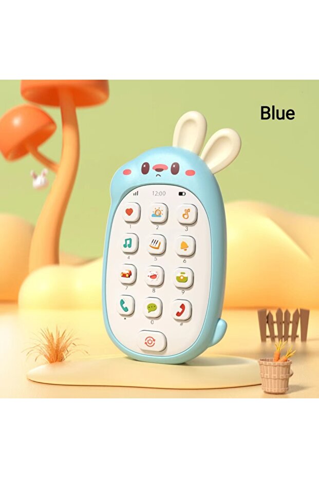 Blue Brain Early Teaching Rabbit Cell Phone Gum Chinese-English Multi-Functional Infant Enlightenmen