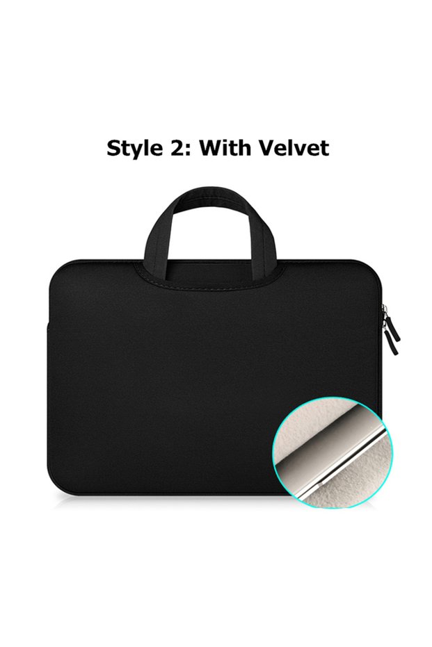 14 inch Black with Velvet Laptop Bag Women 11 12 14 15 15.6 Inch Handbags Computer Notebook Sleeve C