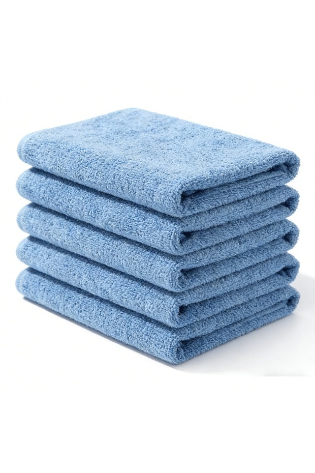 Blue 5Pcs 5Pcs Dual-Sided Microfiber Towels for Cars Interior Detailing Towel 12 inch 500GSM Cleanin