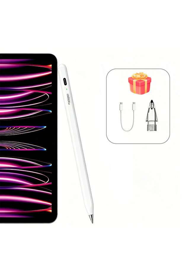 Tablet Pen White MetaPen Air-Flex Air8 Pro for iPad Pencil 2018-2026, Palm Rejection Stylus for iPad