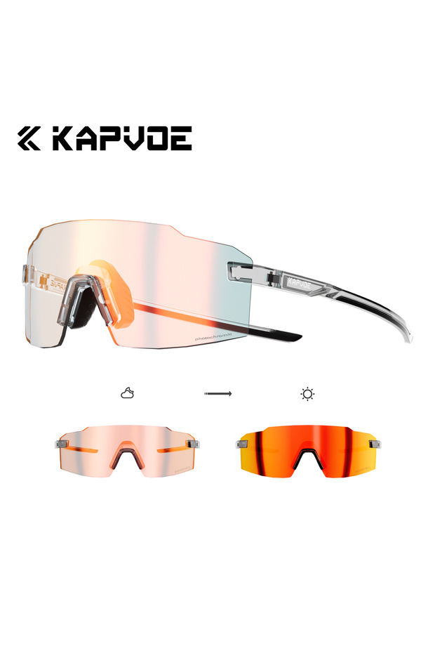 Photochromic RED-14 Photochromic Runnning Sunglasses Light-Weight Cycling Glasses for