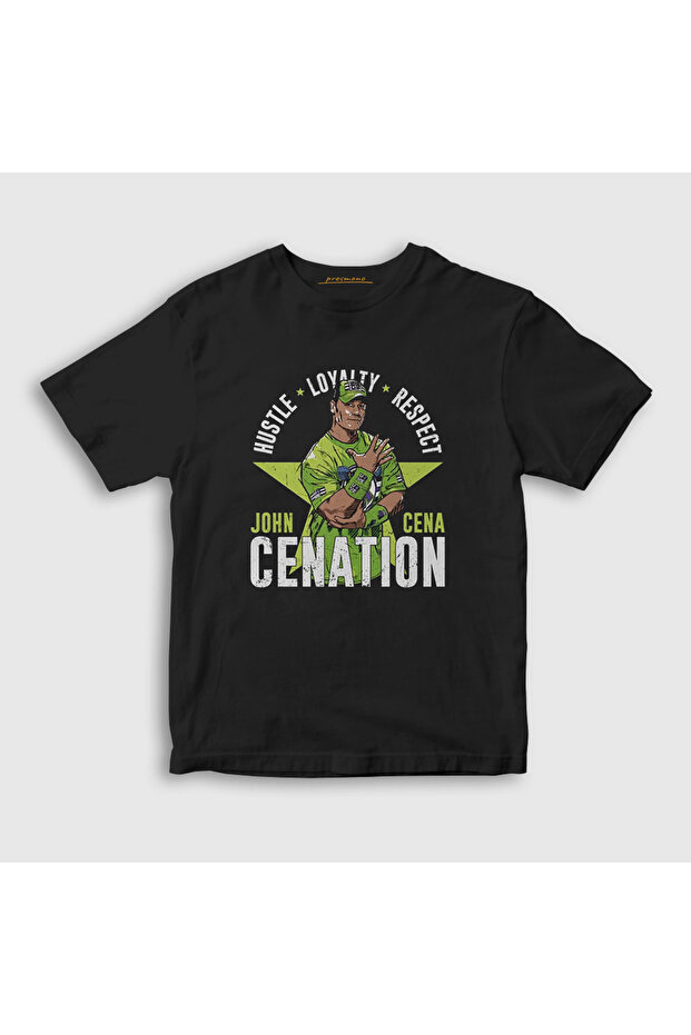 Unisex Kids Black Cenation V2 Wrestling Wwe John Cena T-Shirt 496459Tt