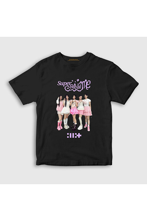 Unisex Kids Black Super Real Me Illit Illit T-Shirt 599671Tt
