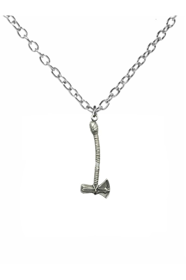 Thor Battle Axe Figured Necklace – Zamak Plated Unisex Mythological and Gothic Accessory with 60 cm Chain