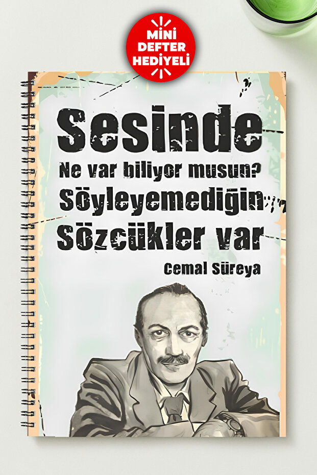 Cemal Süreyya A5 Metal Spiral Unlined Cardboard Cover Cemal Süreyya Notebook