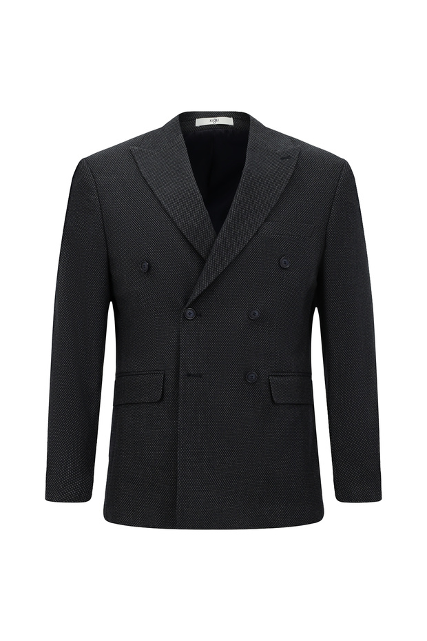 Regular Fit Dobby Double-Breasted Jacket