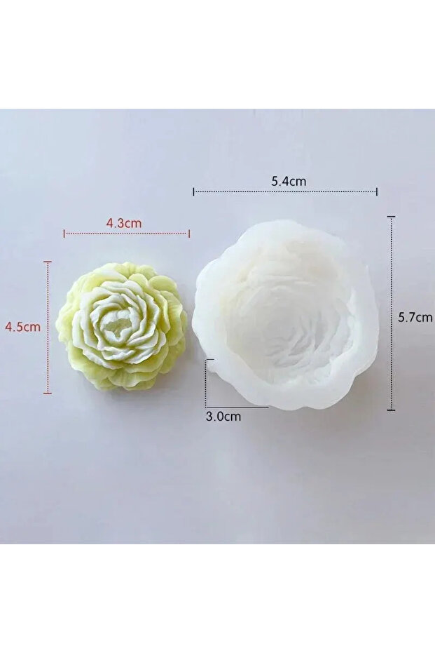 Small 1PCSPeony Candle Silicone Mold DIY Relief Flower Soap Resin Plaster Mould Home Decor Chocolate