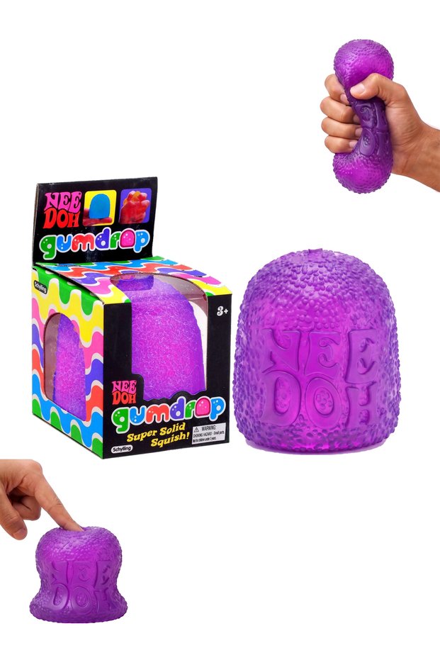 NeeDoh Gumdrop Sensory Squishy Toy – Original Gloop-Filled Textured Stress Ball | Soft Gummy Tactile Fidget Toy for Adults & Kids | Anti-Stress Office Desk Accessory for Workplace Focus & An