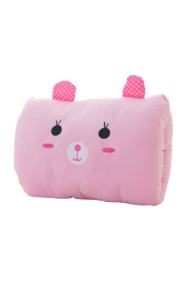 A Pink Bear Children's Plush Pillows Hand Warmers Gloves Adults Cartoon Nap Pillows Cushions Creati.